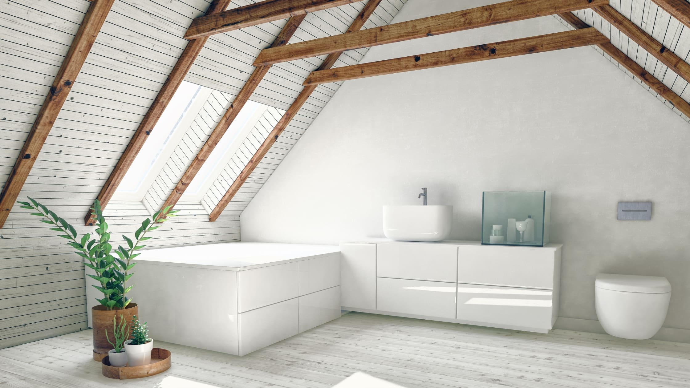 loft conversion into bathroom