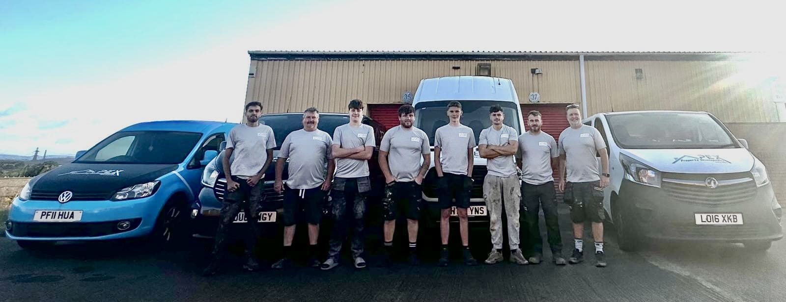 Team Photo August 2024 Apex Property Developments South Wales team photo